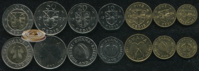 Гана. Набор №6 (7 монет. 1 биметалл) 1984-99