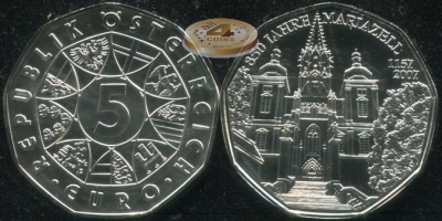 Австрия. 5 евро. 2007 (Unc. Серебро)