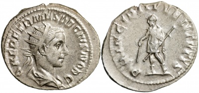 Римская империя. Геренний Этруск [как цезарь]. Антониниан. aUnc/XF серебро. 250 Рим