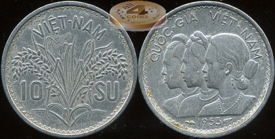 Вьетнам Южный. 10 су. 1953 (aUnc)