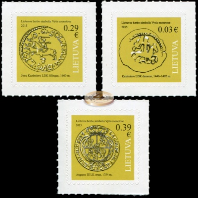 Литва. 2015. Монеты с гербом Литовского государства (Серия. MNH OG)