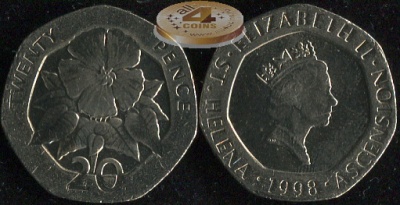 Святой Елены и Вознесения, о-ва. 20 пенсов. 1998 (Unc)