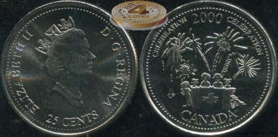 Канада. 25 центов. 2000 (Unc)