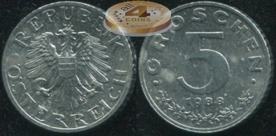 Австрия. 5 грошенов. 1988 (Unc)
