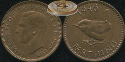 Великобритания. 1 фартинг. 1946. (Unc)