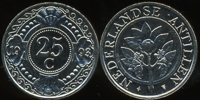 Нидерландские антиллы. 25 центов. 1993 (Unc)