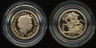 Великобритания. 1/2 соверена. 2007 год (Proof. Золото)