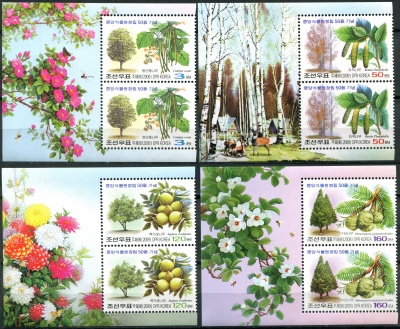 КНДР. 2009. Деревья (I) (Серия Почтовых марок. MNH OG)