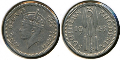 Родезия Южная. 3 цента. 1948