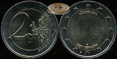 Люксембург. 2 евро. 2009 (Unc. Биметалл)
