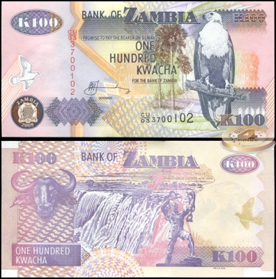 Замбия. 100 квача (Unc) 2009