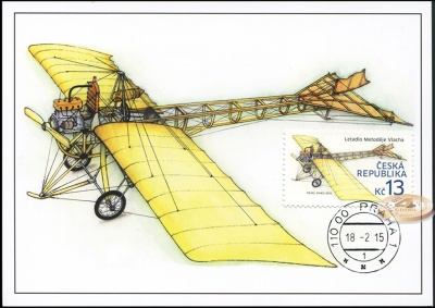Чехия. 2015. Самолет Metoděj Vlach (Картмаксимум. M)