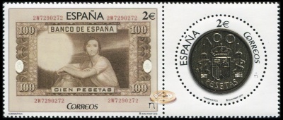Испания. 2015. 100 песет (Сцепка. MNH OG)