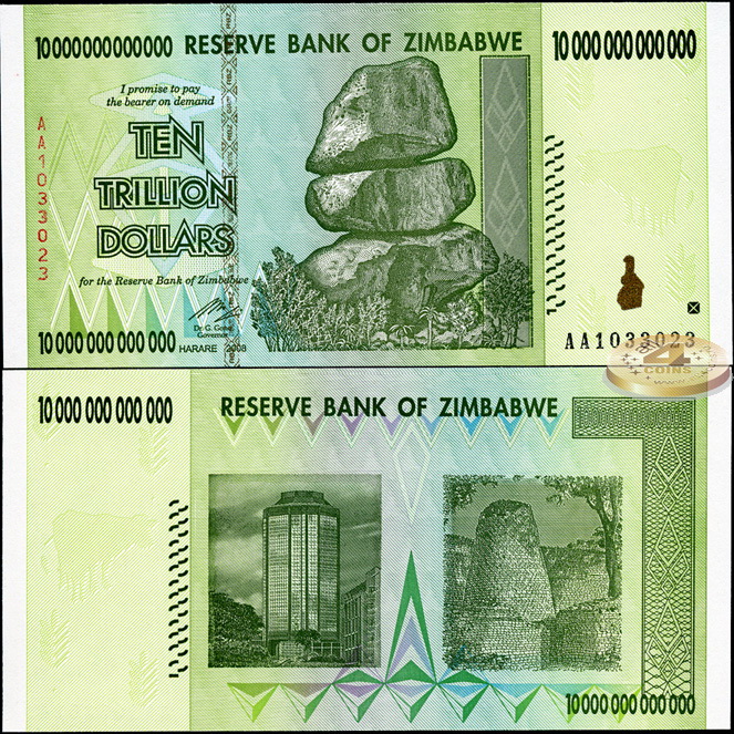 Зимбабве. 10.000.000.000.000 долларов (Unc) 2009