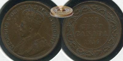 Канада. 1 цент. 1916 (XF)