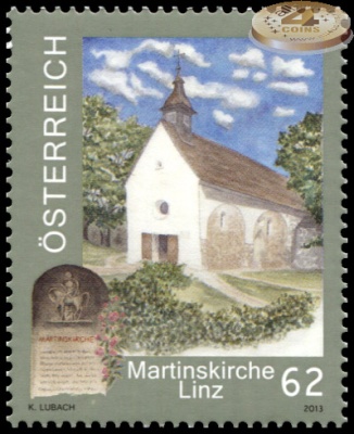 Австрия. 2013. Церковь святого Мартина в Линце (Почтовая марка. MNH OG)