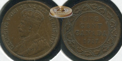 Канада. 1 цент. 1917 (aUnc)