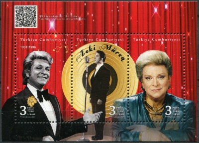 Турция. 2021. Зеки Мюрен, певец (Почтовый блок. MNH OG)