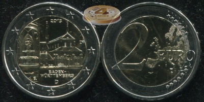 Германия. 2 евро. 2013.D (Unc. Биметалл)