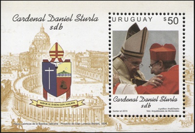 Уругвай. 2015. Кардинал Даниэль Стурла (Блок. MNH OG)