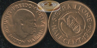 Сьерра Леоне. 1/2 цента. 1964 (Unc)