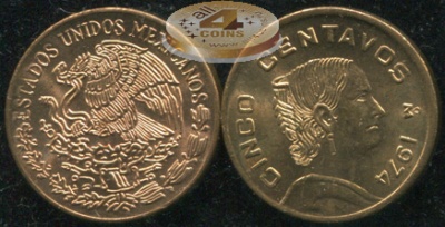 Мексика. 5 центаво. 1974 (Unc)
