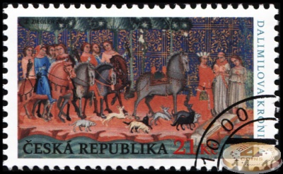 Чехия. 2015. 700 лет Далимиловой хронике (Почтовая марка. CTO Гашеная)