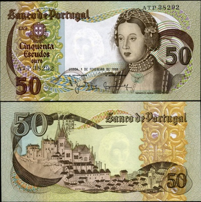 Португалия. 50 эскудо (Unc) 1980