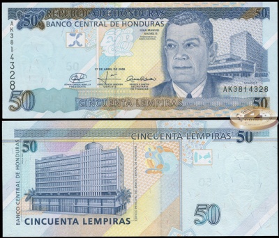 Гондурас. 50 лемпир (Unc) 2008