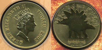 Тувалу. 1 доллар. Стегозавр. 2002 (Unc)