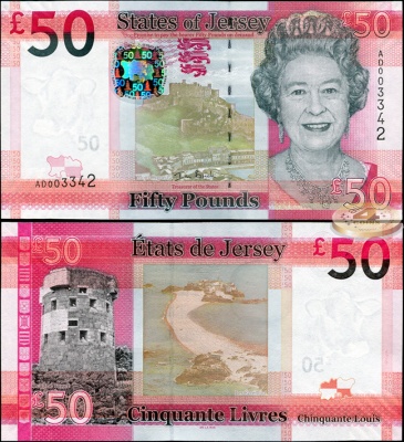 Джерси. 50 фунтов (Unc) 2010