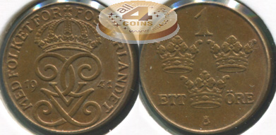 Швеция. 1 эре. 1941 (Unc)