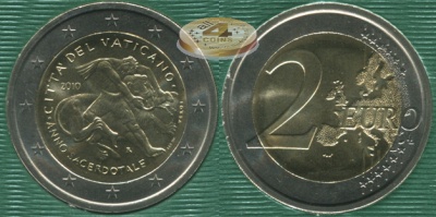Ватикан. 2 евро. 2010 (Unc. Биметалл. Буклет)
