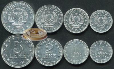 Албания. Набор №5 (4 монеты) 1957