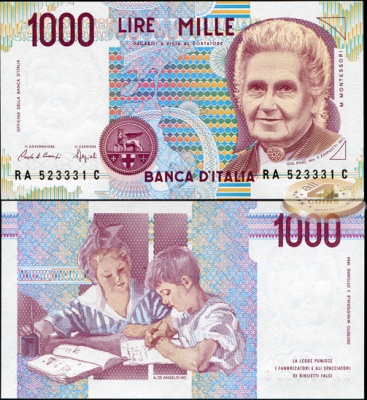 Италия. 1000 лир (Unc) 1990