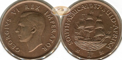 ЮАР. 1 пенни. 1937 (XF)