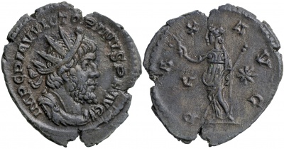 Римская империя. Викторин. Антониниан. aUnc/XF биллон. 270 Трир