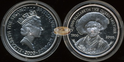 Британские Виргинские о-ва. 10 долларов. 2000 (Proof. Серебро)