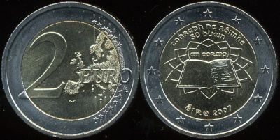 Ирландия. 2 евро. 2007 (Unc. Биметалл)