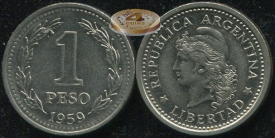 Аргентина. 1 песо. 1959 (XF)