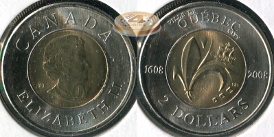 Канада. 2 доллара. 2008 (Unc. Биметалл)
