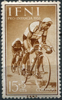 Ифни. 1958. Спорт. Велосипедист (Почтовая марка. MNH OG)