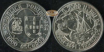 Португалия. 1000 эскудо. 1995 (Unc. Серебро)