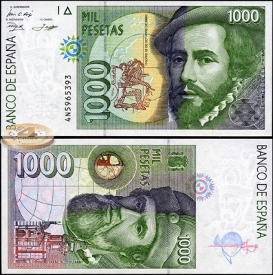 Испания. 1000 песет (Unc) 1992
