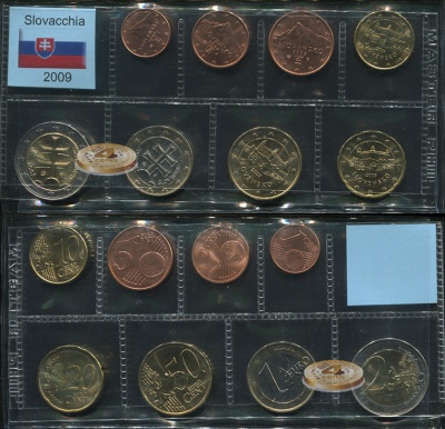 Словакия. Набор евро (8 монет. 2 биметалла) 2009