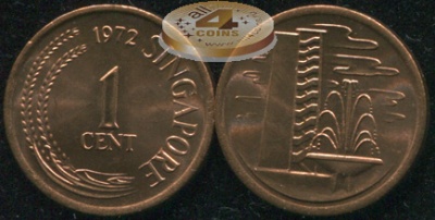 Сингапур. 1 цент. 1972 (Unc)