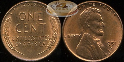 США. 1 цент. 1951.D (Unc)