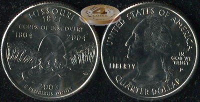 США. Квотер (25 центов). 2003.P (Unc) Миссури
