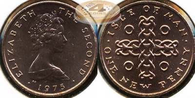 Остров Мэн. 1 новый пенни. 1975 (Unc)