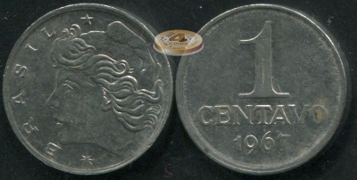 Бразилия. 1 центаво. 1967 (Unc)
